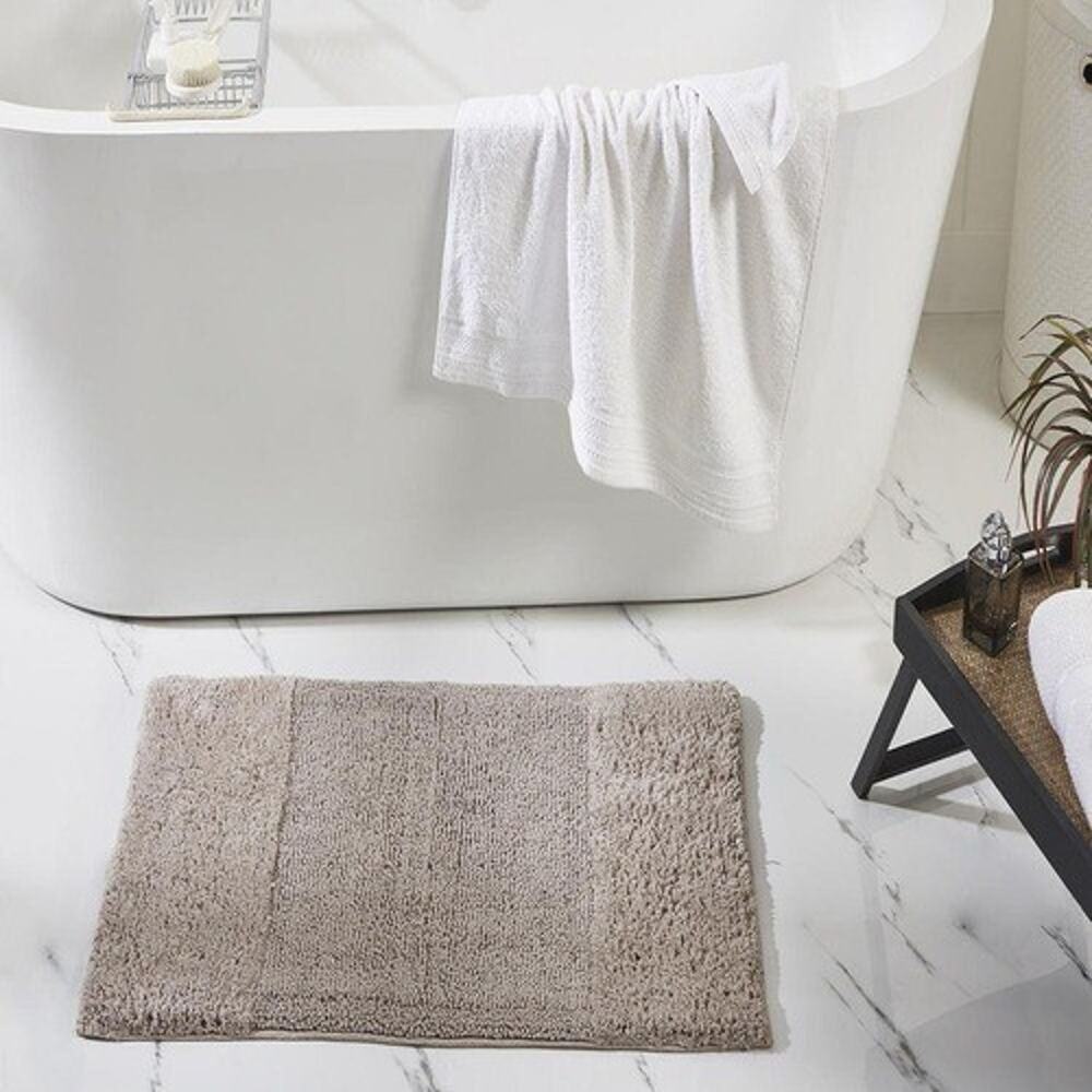 Better Trends Granada Sand 100% Cotton Rectangle Bath Rug 21x34 Anti-Skid Mat
